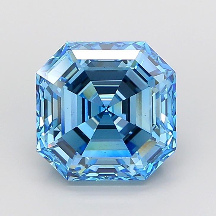 10.09 Ct. Fancy Vivid  Blue Asscher Lab Grown Diamond