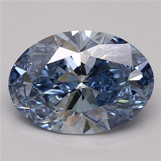 4.19 Ct. Fancy Vivid Blue Oval Lab Grown Diamond