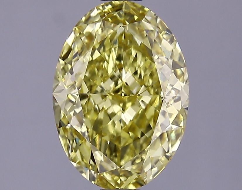2.00 Ct. Fancy Vivid Yellow Oval Lab Grown Diamond