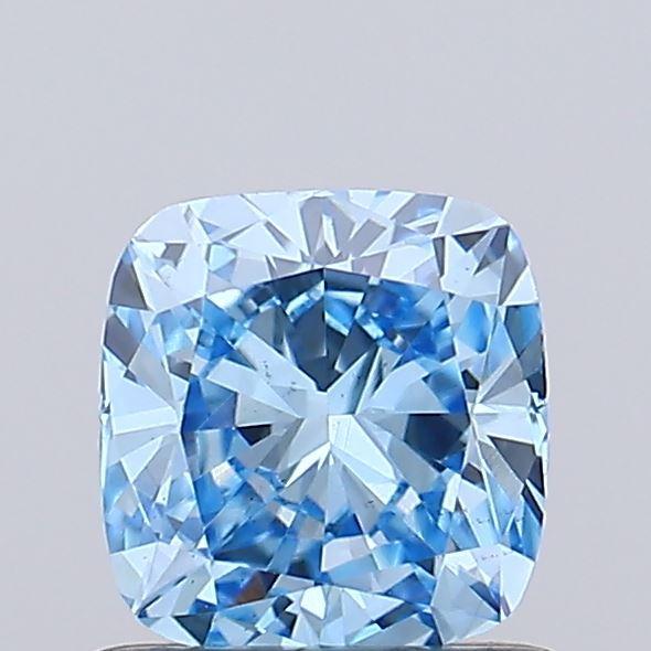 0.73 Ct. Fancy Vivid Blue Cushion Lab Grown Diamond