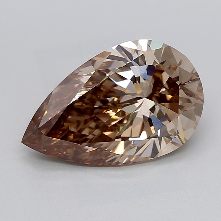 4.06 Ct. Fancy  Brown Pear Lab Grown Diamond