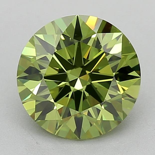 1.53 Ct. Fancy Vivid Green Round Lab Grown Diamond