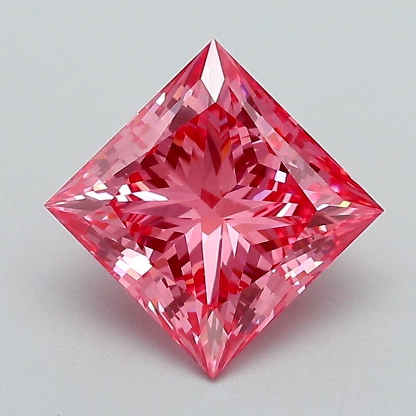 2.01 Ct. Fancy Vivid Pink Princess Lab Grown Diamond
