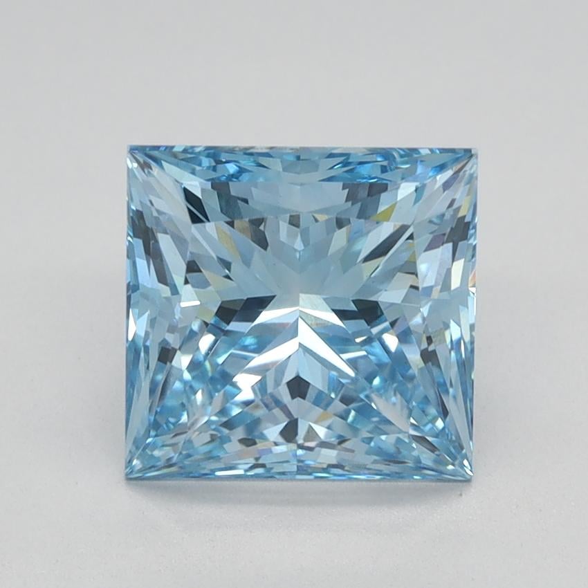 2.14 Ct. Fancy Vivid Blue Princess Lab Grown Diamond