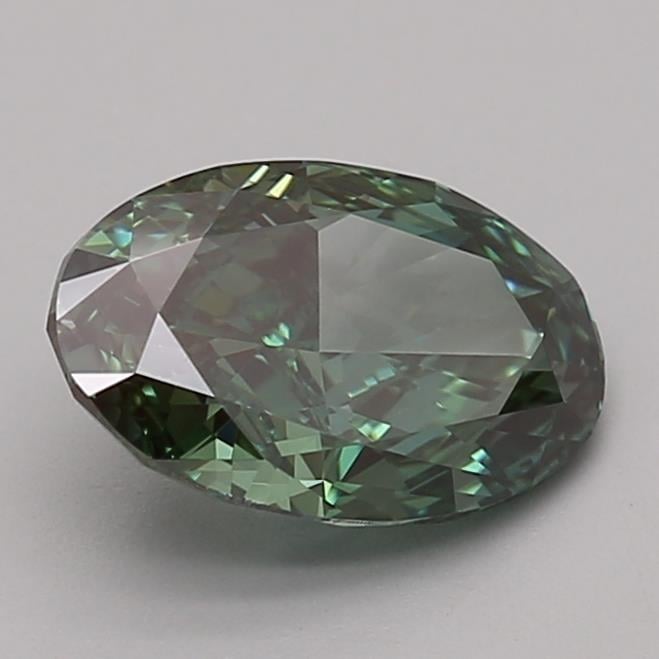1.54 Ct. Fancy Vivid Green Oval Lab Grown Diamond