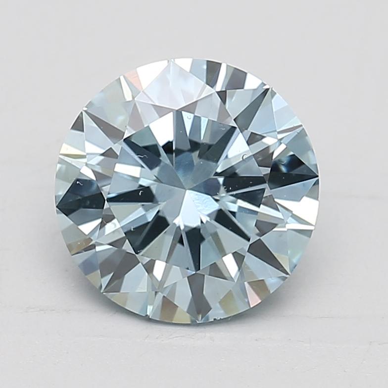2.50 Ct. Fancy Intense Greenish Blue Round Lab Grown Diamond