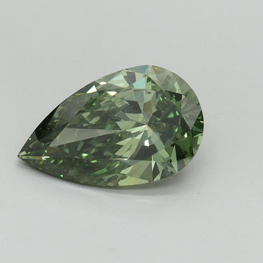 2.01 Ct. Fancy Vivid Green Pear Lab Grown Diamond
