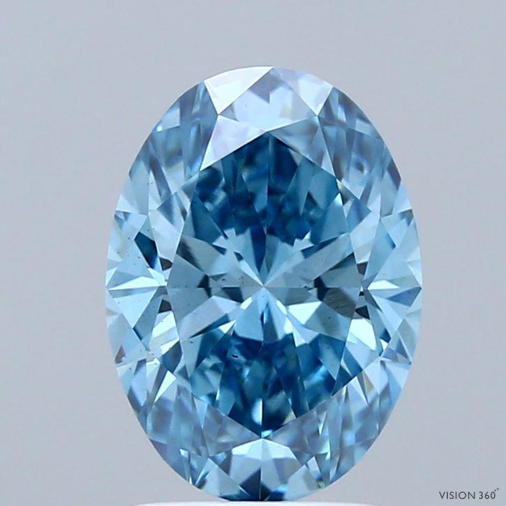 2.00 Ct. Fancy Vivid  Blue Oval Lab Grown Diamond