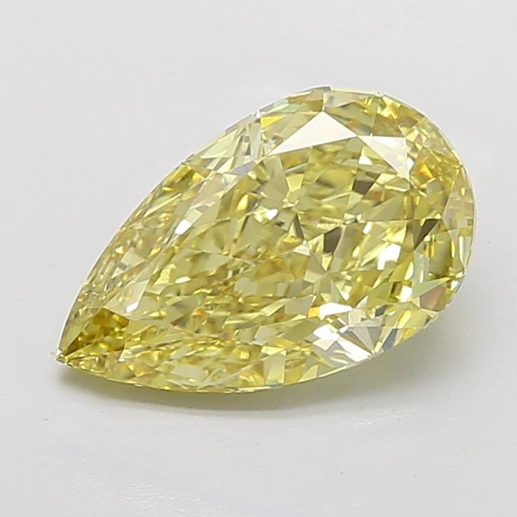4.61 Ct. Fancy Vivid Yellow Pear Lab Grown Diamond