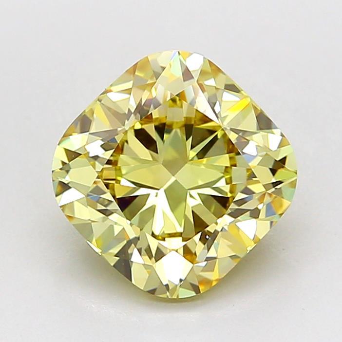 2.02 Ct. Fancy Yellow Cushion Lab Grown Diamond