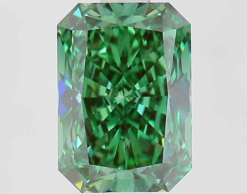 1.7 Ct. Fancy Vivid Green Radiant Lab Grown Diamond