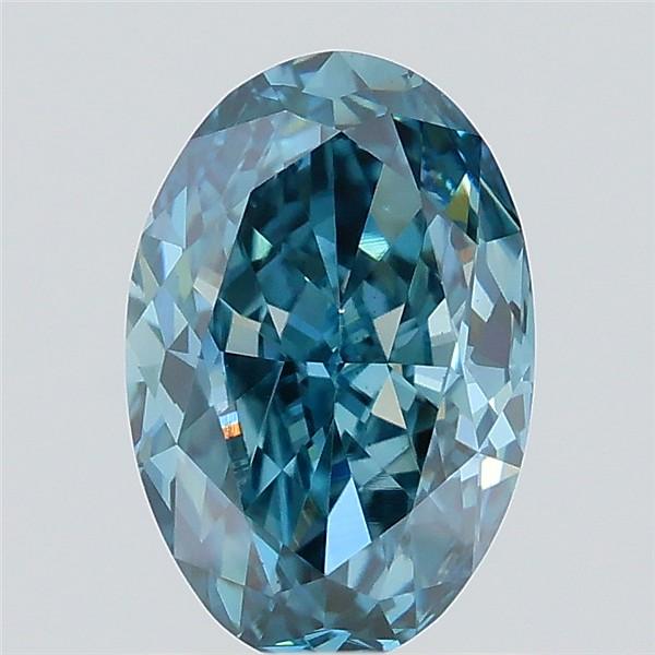 0.80 Ct. Fancy Vivid Blue Oval Lab Grown Diamond