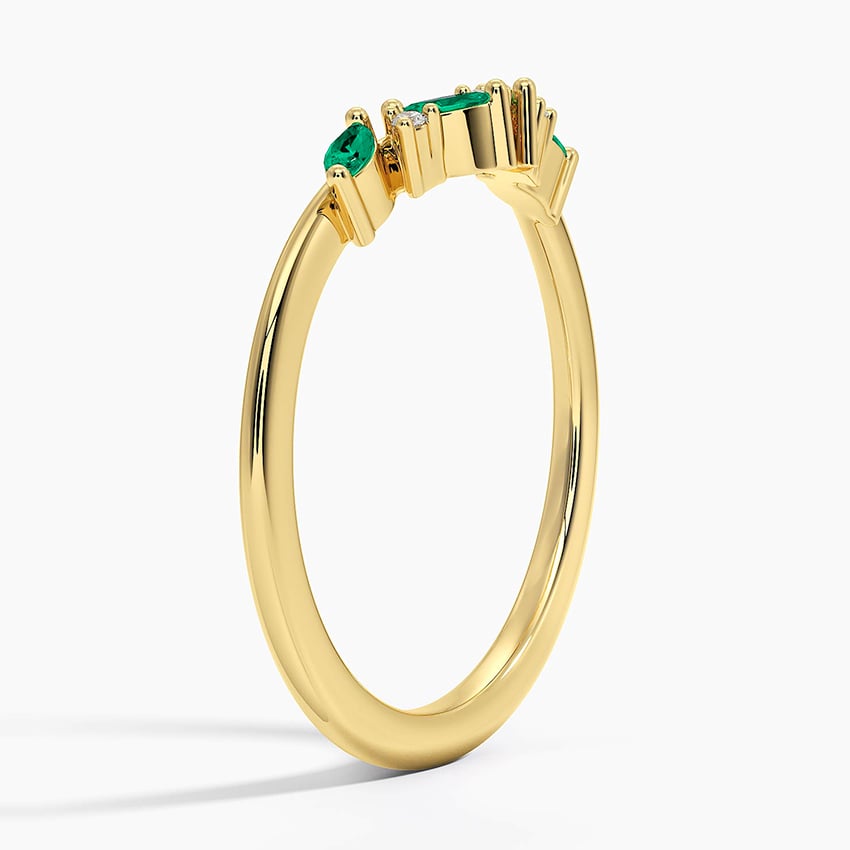 18K Yellow Gold Yvette Lab Emerald and Diamond Ring
