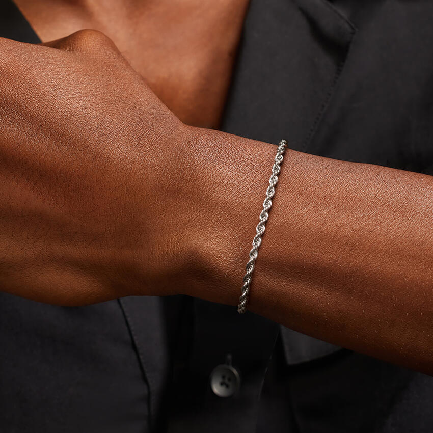 Bailey 6.5 in. Rope Chain Bracelet (3.3mm)