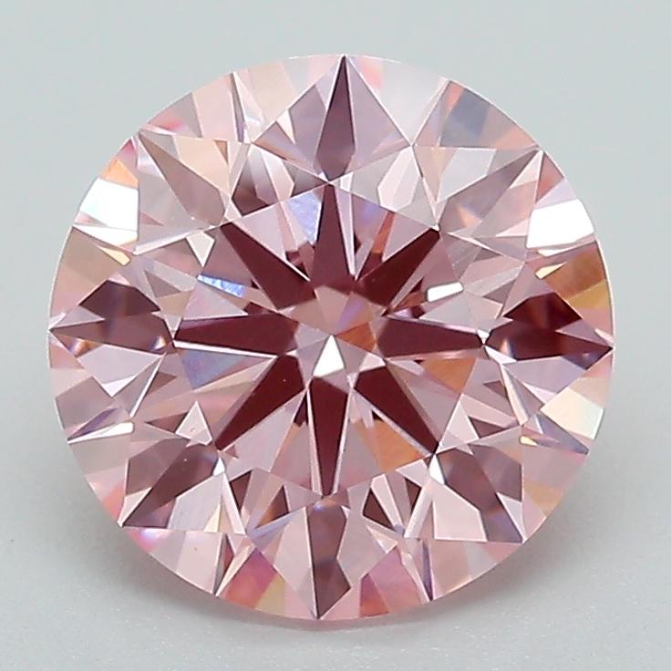 2.57 Ct. Fancy Intense Pink Round Lab Grown Diamond