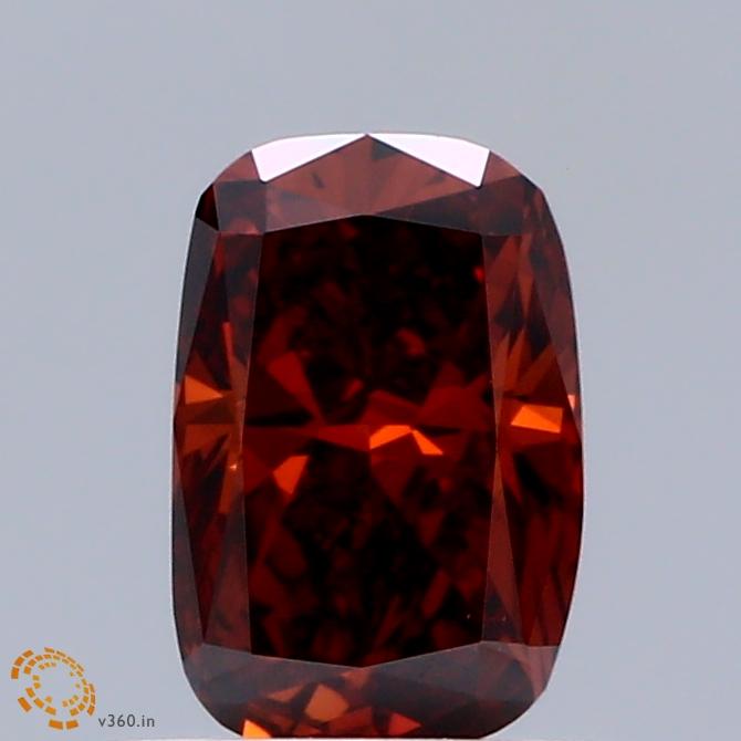 0.72 Ct. Fancy Deep Orange Cushion Lab Grown Diamond