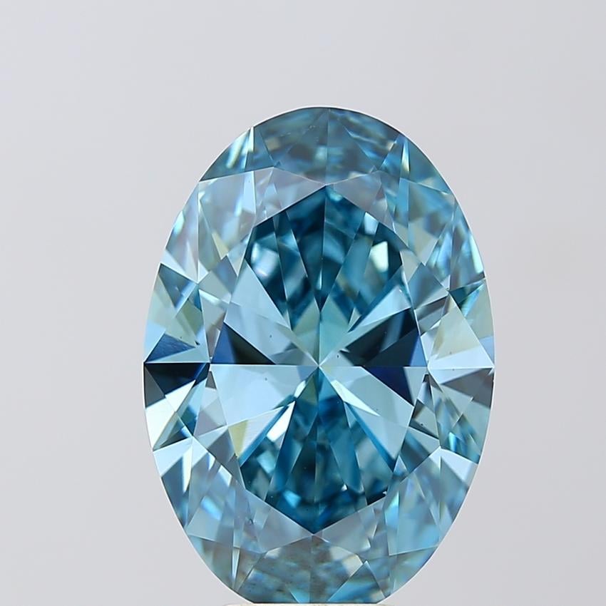 7.01 Ct. Fancy Vivid Blue Oval Lab Grown Diamond