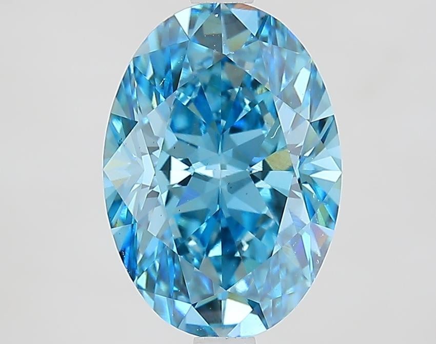 3.10 Ct. Fancy Vivid Blue Oval Lab Grown Diamond