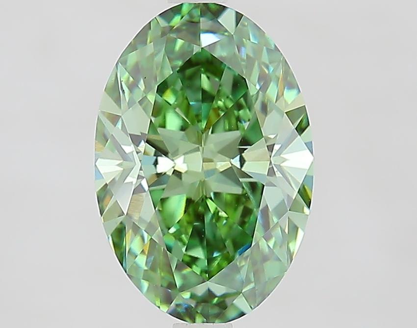 2.55 Ct. Fancy Vivid Green Oval Lab Grown Diamond