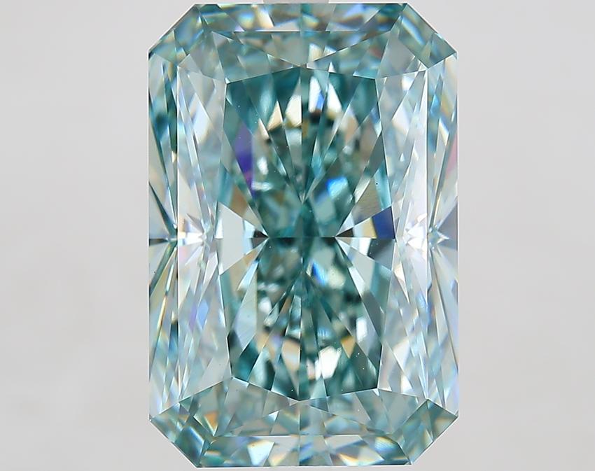 10.01 Ct. Fancy Intense Blue Green Radiant Lab Grown Diamond