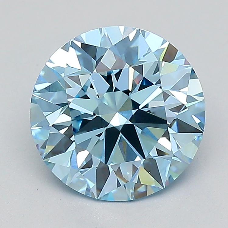 3.03 Ct. Fancy Vivid  Blue Round Lab Grown Diamond