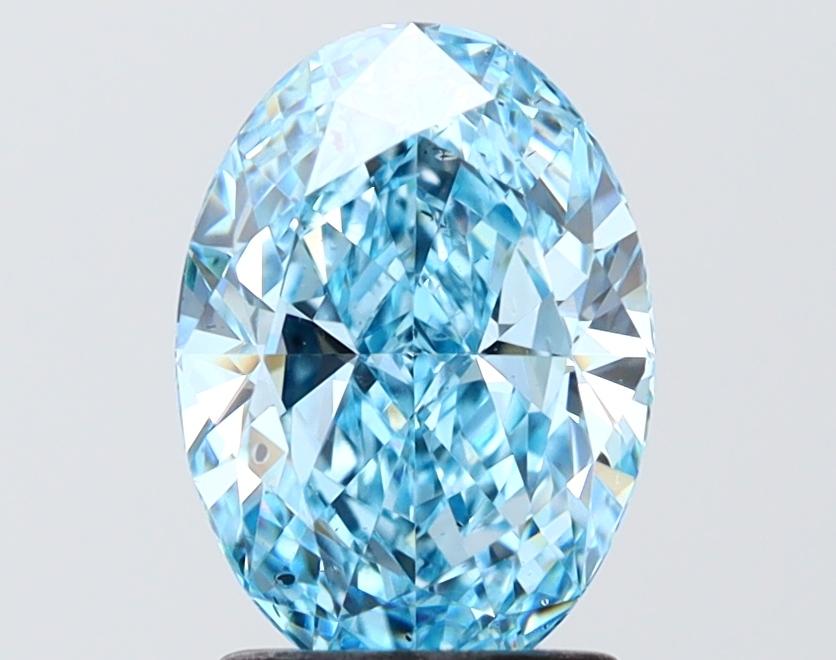 2.03 Ct. Fancy Vivid Blue Blue Oval Lab Grown Diamond