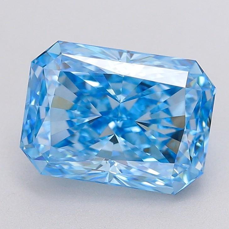 2.58 Ct. Fancy Vivid Blue Radiant Lab Grown Diamond