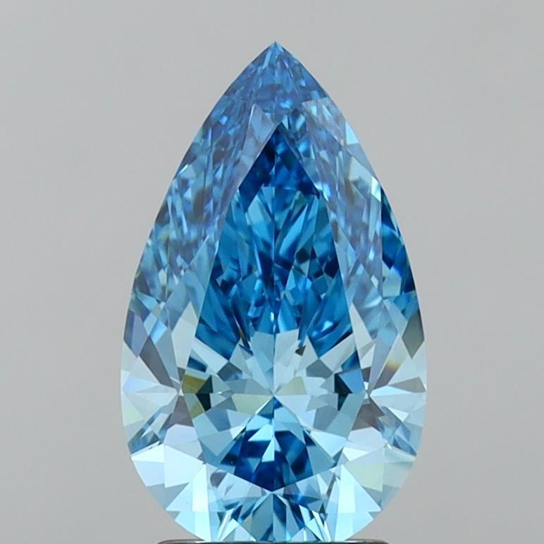 2.10 Ct. Fancy Vivid Blue Pear Lab Grown Diamond