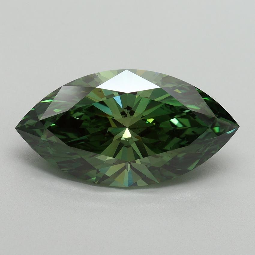5.15 Ct. Fancy Vivid Green Marquise Lab Grown Diamond