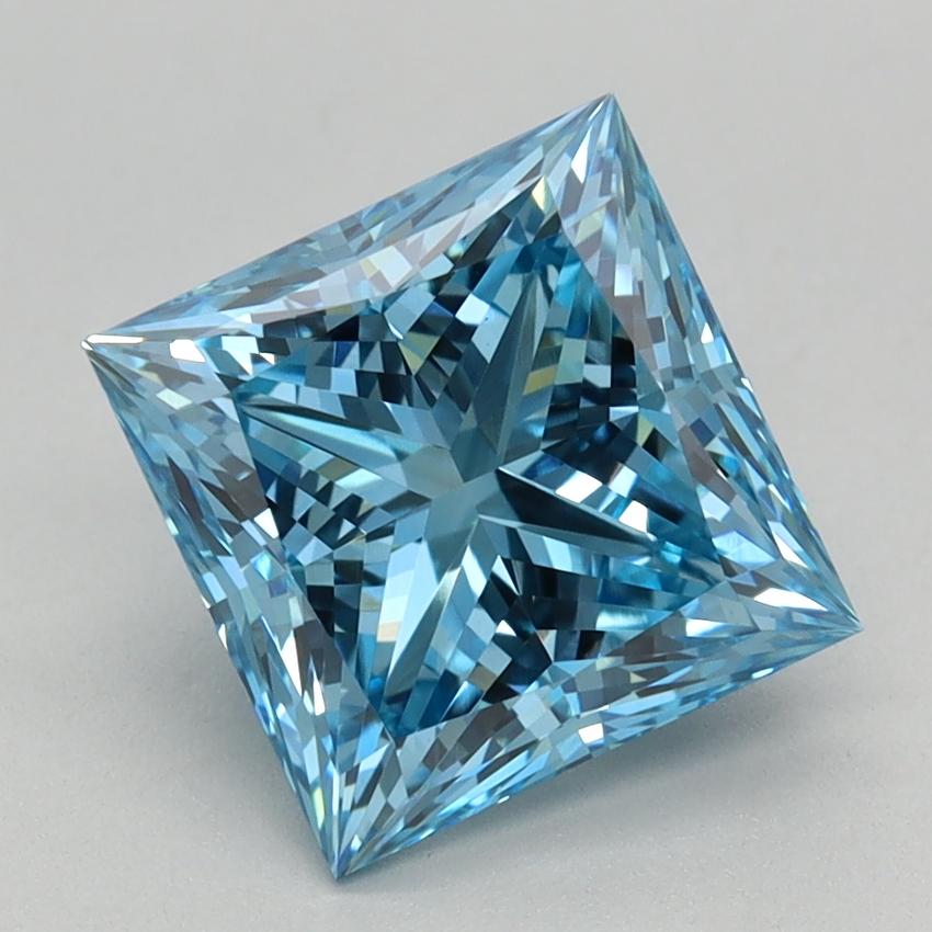2.10 Ct. Fancy Vivid Blue Princess Lab Grown Diamond