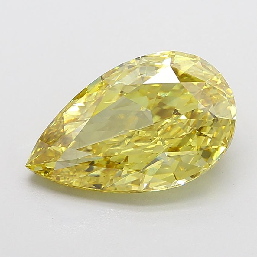 7.34 Ct. Fancy Vivid Yellow Pear Lab Grown Diamond