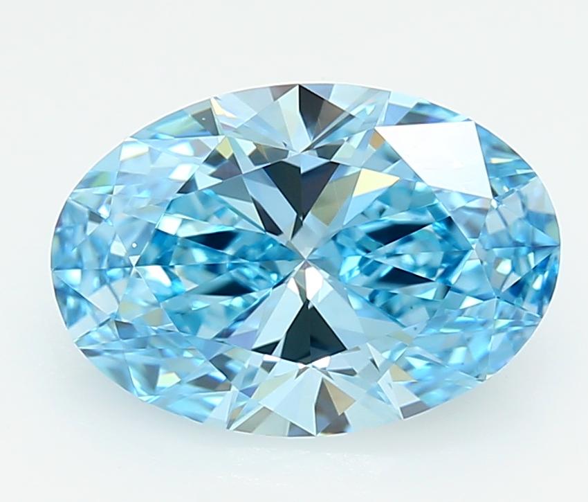 3.0 Ct. Fancy Vivid  Blue Oval Lab Grown Diamond