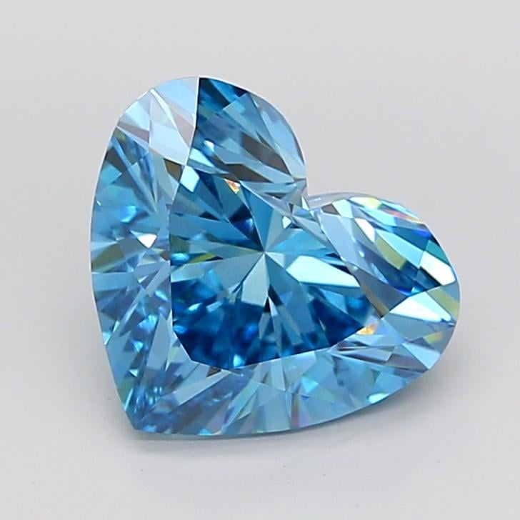 3.72 Ct. Fancy Vivid None Blue Heart Lab Grown Diamond