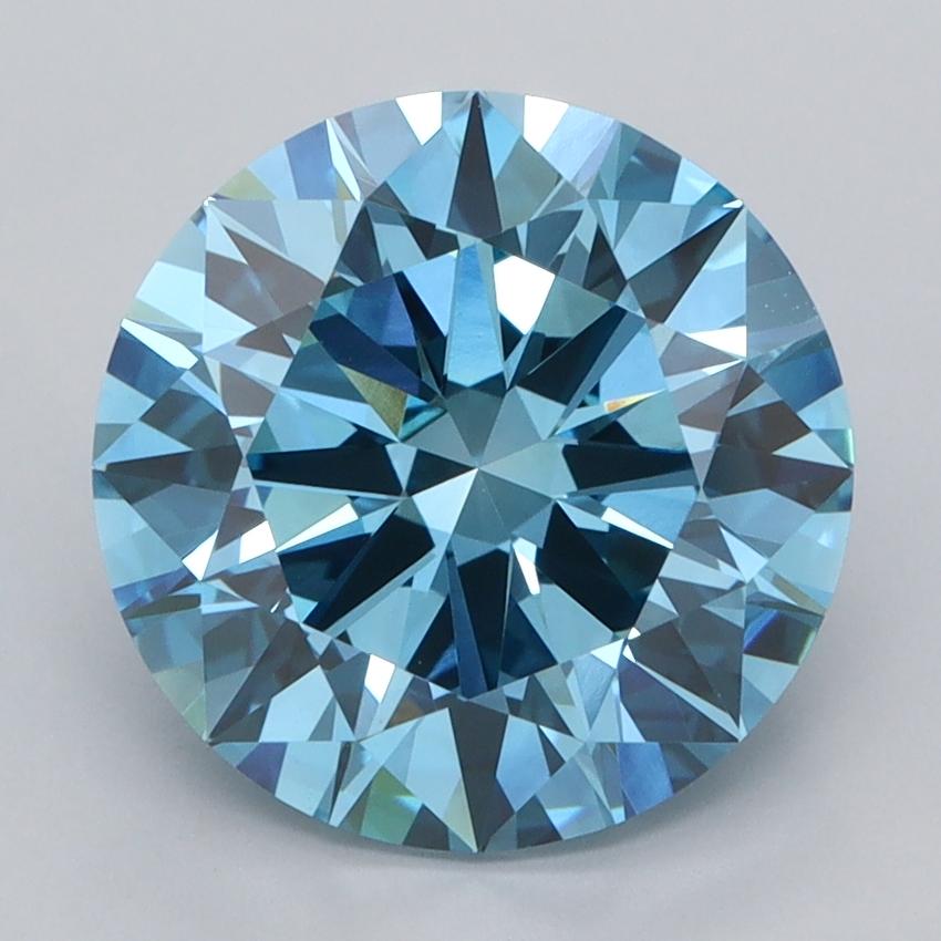 4.01 Ct. Fancy Vivid  Blue Round Lab Grown Diamond