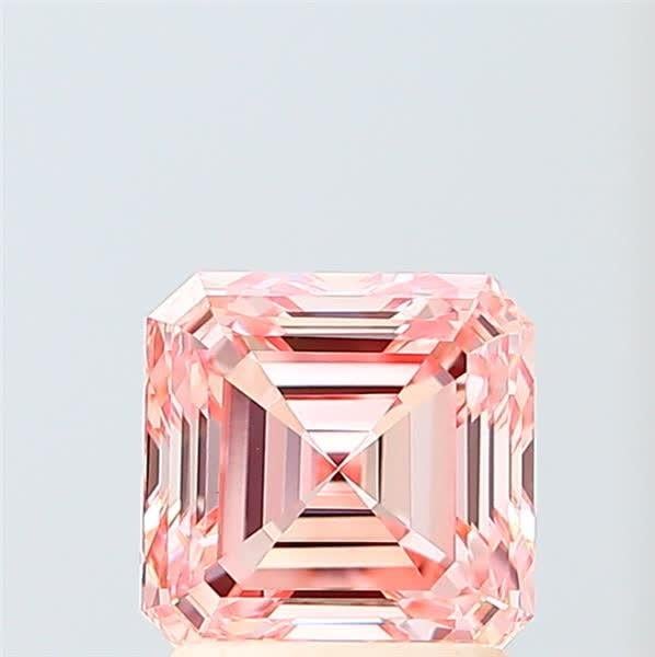 1.58 Ct. Fancy Intense  Pink Asscher Lab Grown Diamond