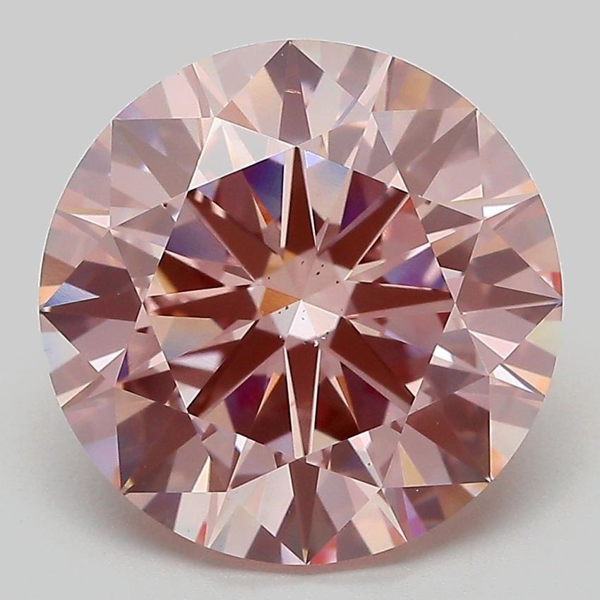 6.01 Ct. Fancy Intense Pink Round Lab Grown Diamond