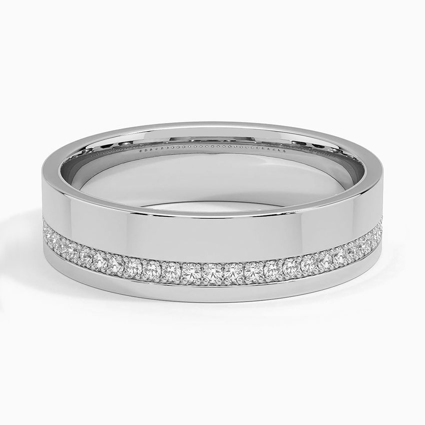 Platinum Austin Diamond 5.5mm Wedding Ring (1/5 ct. tw.)