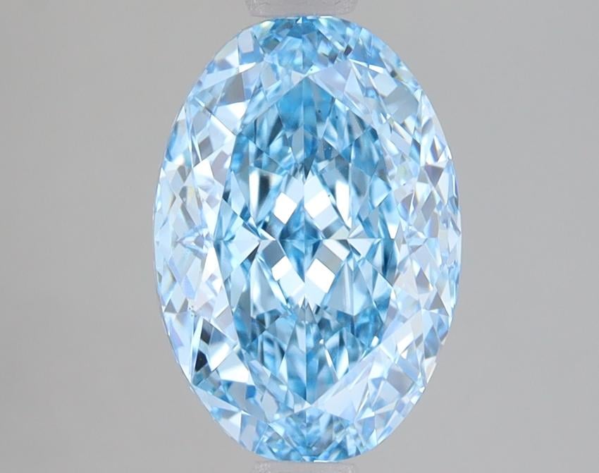 3.02 Ct. Fancy Vivid Blue Oval Lab Grown Diamond