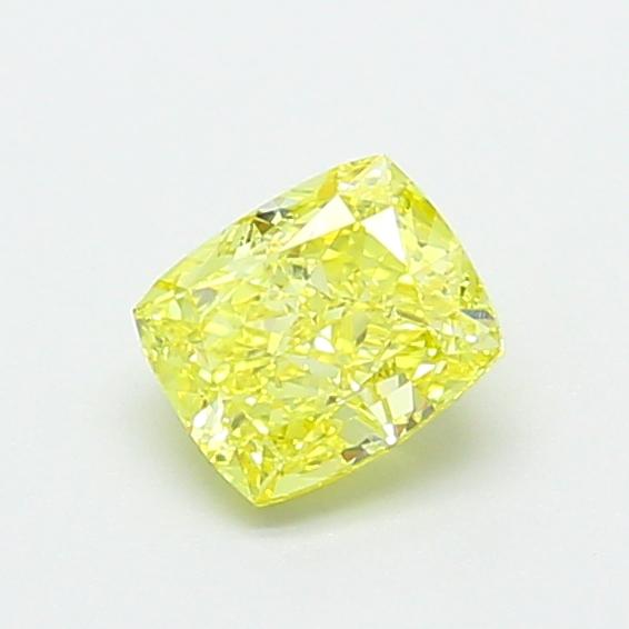 0.74 Ct. Fancy Intense  Yellow Cushion Lab Grown Diamond