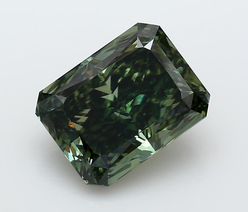 7.40 Ct. Fancy Deep  Green Radiant Lab Grown Diamond