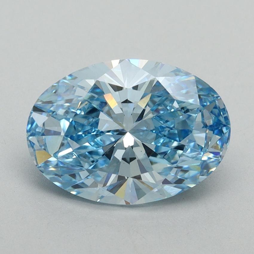 2.18 Ct. Fancy Vivid Blue Oval Lab Grown Diamond