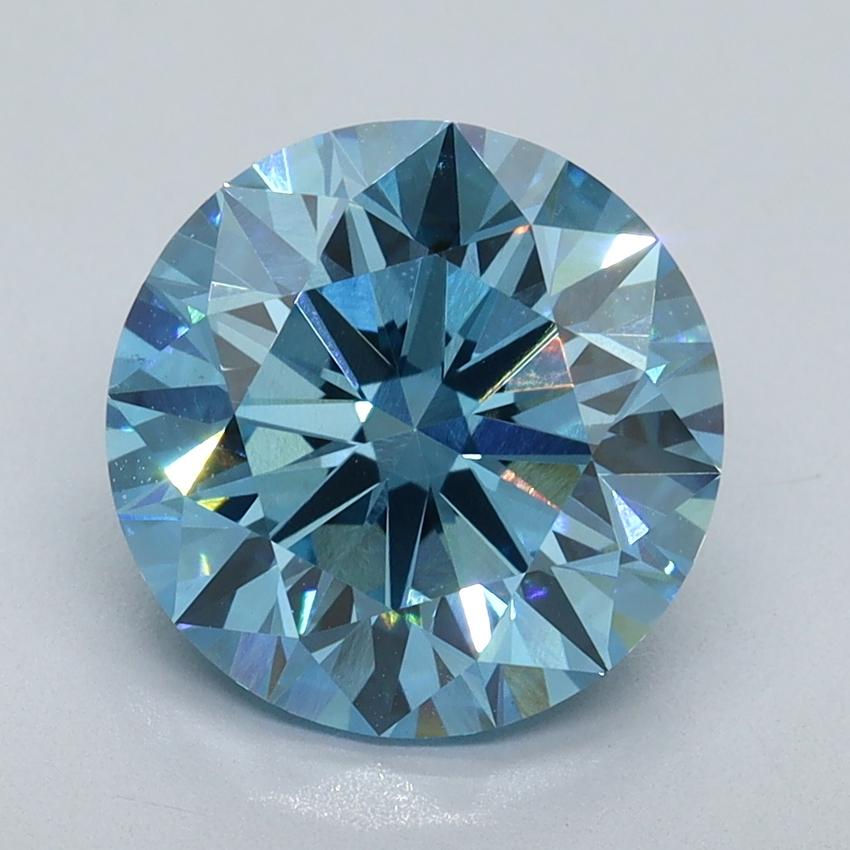 3.06 Ct. Fancy Vivid Blue Round Lab Grown Diamond