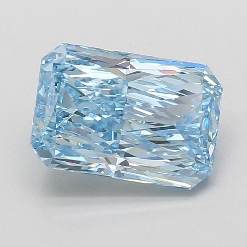 3.09 Ct. Fancy Vivid Blue Radiant Lab Grown Diamond