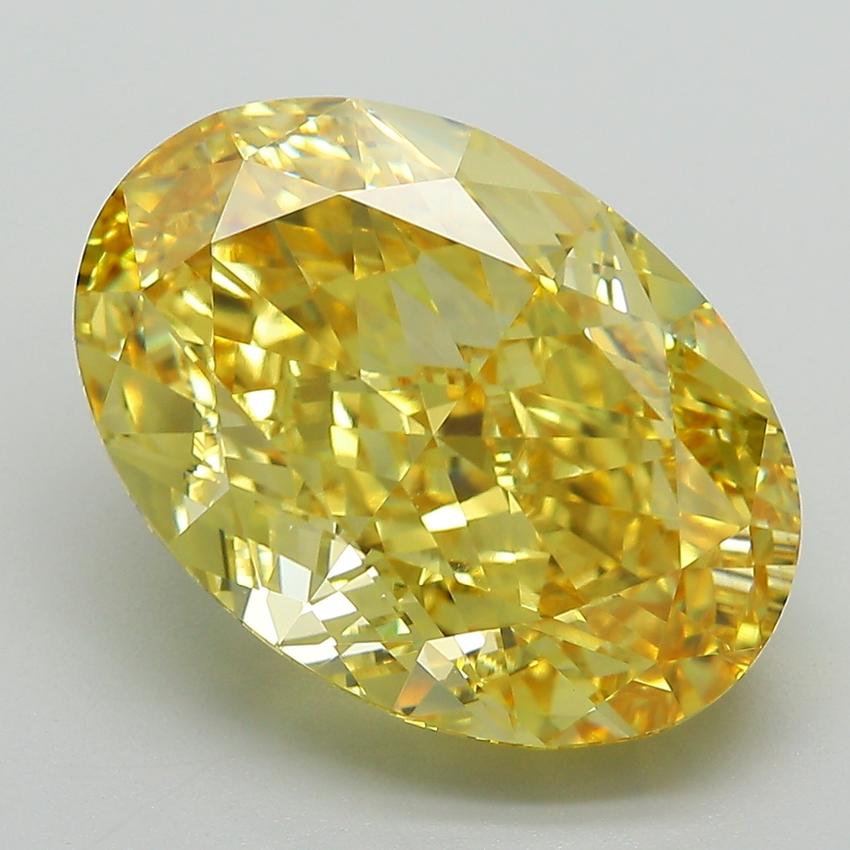 8.65 Ct. Fancy Vivid  Yellow Oval Lab Grown Diamond