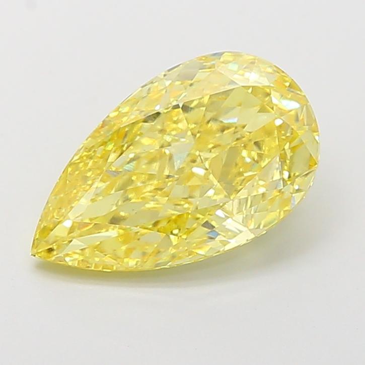 4.06 Ct. Fancy Vivid  Yellow Pear Lab Grown Diamond