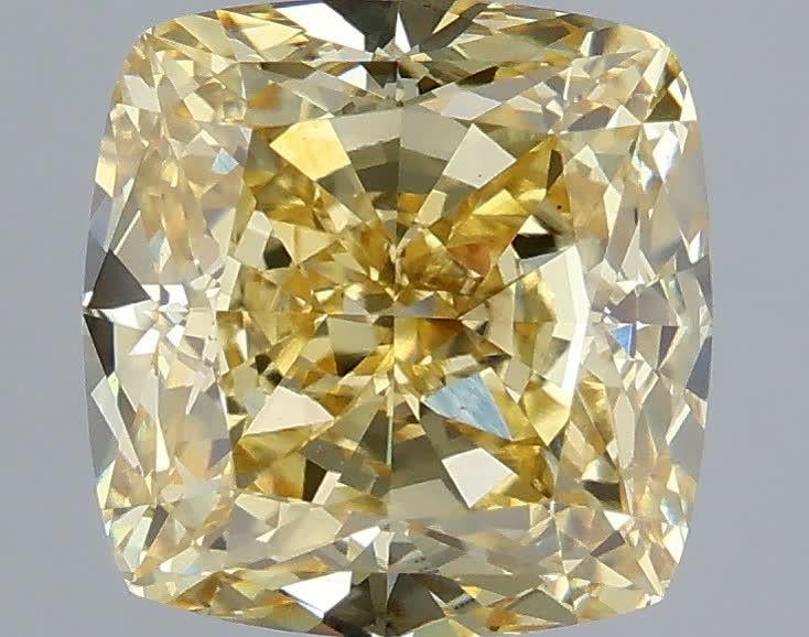 3.08 Ct. Fancy Intense Yellow Cushion Lab Grown Diamond