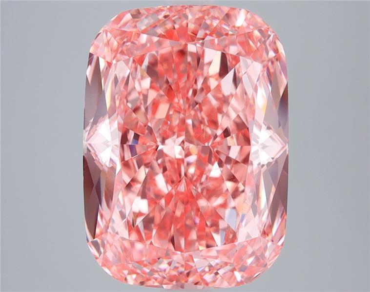6.32 Ct. Fancy Vivid  Pink Cushion Lab Grown Diamond