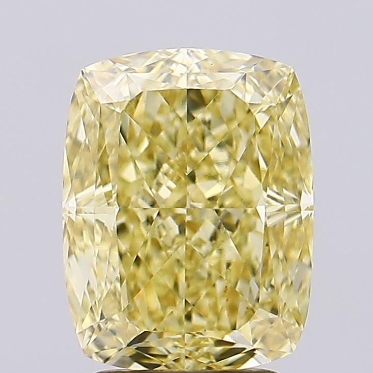 6.21 Ct. Fancy Intense Yellow Cushion Lab Grown Diamond