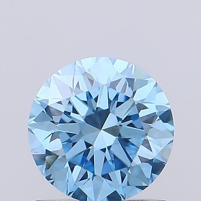 0.57 Ct. Fancy Vivid Blue Round Lab Grown Diamond