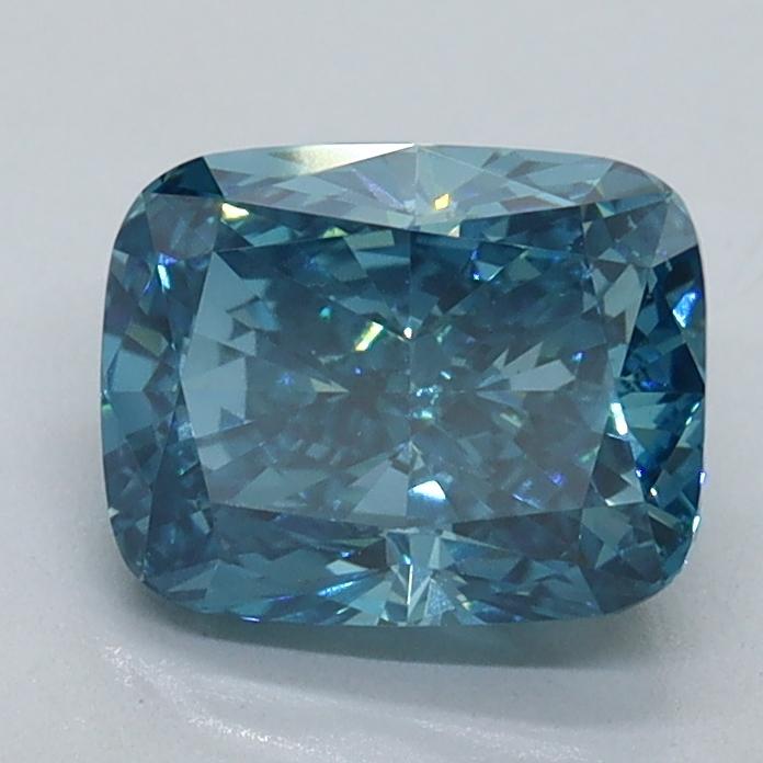 1.54 Ct. Fancy Vivid Malibu Blue Cushion Lab Grown Diamond